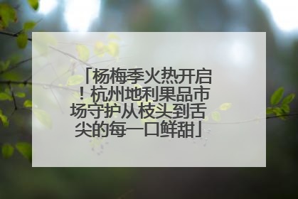 杨梅季火热开启！杭州地利果品市场守护从枝头到舌尖的每一口鲜甜