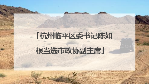 杭州临平区委书记陈如根当选市政协副主席