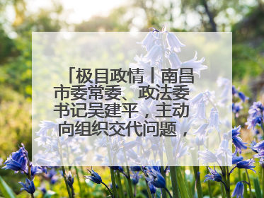 极目政情丨南昌市委常委、政法委书记吴建平，主动向组织交代问题，半个月前还在出席会议