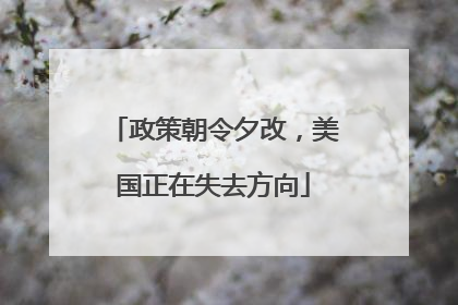 政策朝令夕改，美国正在失去方向