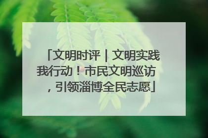 文明时评｜文明实践我行动！市民文明巡访，引领淄博全民志愿