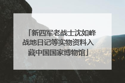新四军老战士沈如峰战地日记等实物资料入藏中国国家博物馆