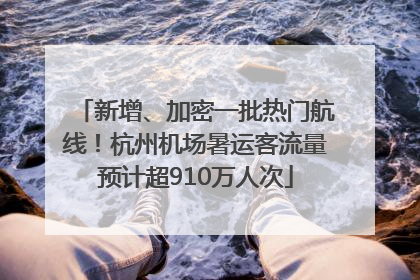 新增、加密一批热门航线！杭州机场暑运客流量预计超910万人次