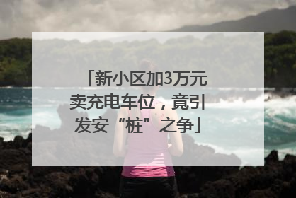 新小区加3万元卖充电车位，竟引发安“桩”之争