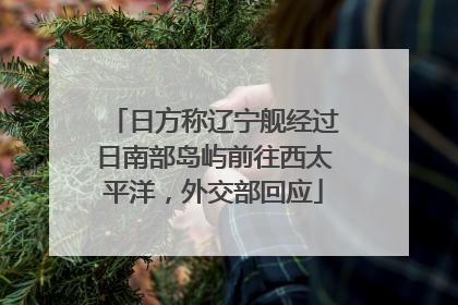 日方称辽宁舰经过日南部岛屿前往西太平洋，外交部回应