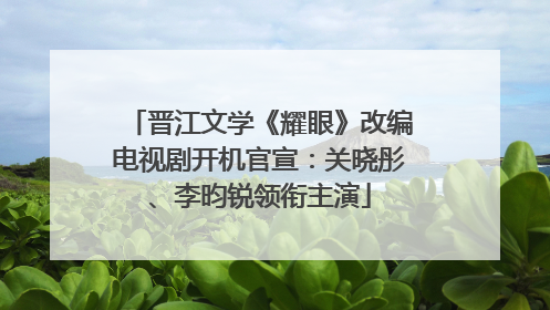 晋江文学《耀眼》改编电视剧开机官宣：关晓彤、李昀锐领衔主演