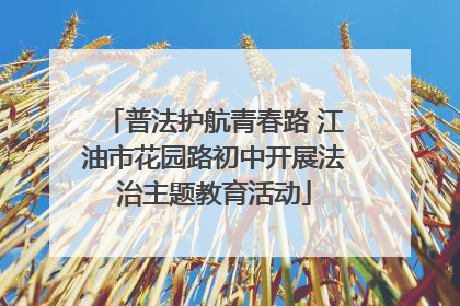 普法护航青春路 江油市花园路初中开展法治主题教育活动