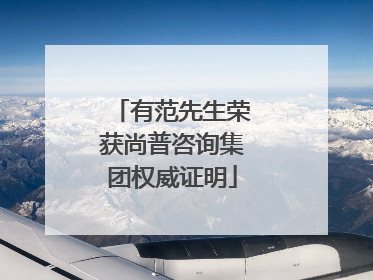有范先生荣获尚普咨询集团权威证明