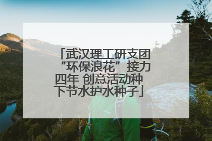 武汉理工研支团“环保浪花”接力四年 创意活动种下节水护水种子
