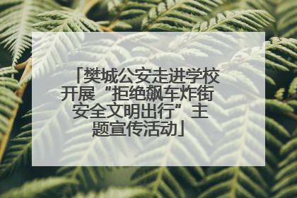 樊城公安走进学校开展“拒绝飙车炸街 安全文明出行”主题宣传活动