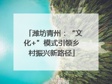 潍坊青州：“文化+”模式引领乡村振兴新路径