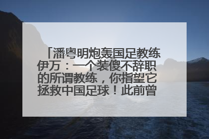 潘粤明炮轰国足教练伊万：一个装傻不辞职的所谓教练，你指望它拯救中国足球！此前曾多次发文评价国足