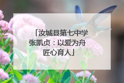 汝城县第七中学张凯贞：以爱为舟 匠心育人