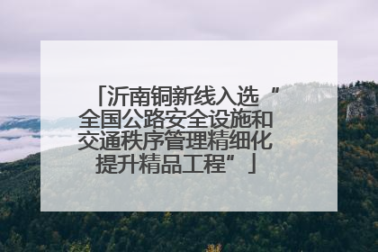 沂南铜新线入选“全国公路安全设施和交通秩序管理精细化提升精品工程”