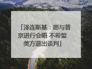 泽连斯基：愿与普京进行会晤 不希望美方退出谈判