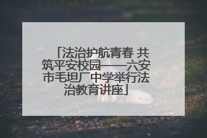 法治护航青春 共筑平安校园——六安市毛坦厂中学举行法治教育讲座
