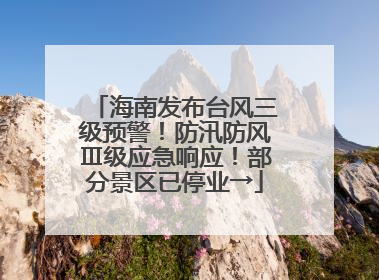 海南发布台风三级预警！防汛防风Ⅲ级应急响应！部分景区已停业→