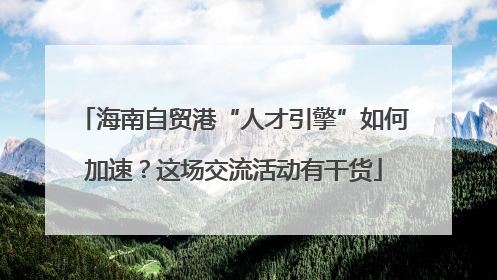 海南自贸港“人才引擎”如何加速？这场交流活动有干货