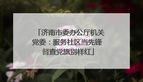 济南市委办公厅机关党委：服务社区当先锋 督查党旗别样红