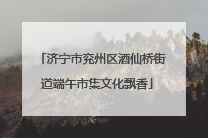 济宁市兖州区酒仙桥街道端午市集文化飘香