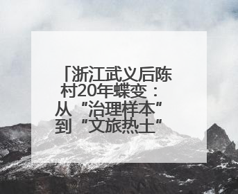 浙江武义后陈村20年蝶变：从“治理样本”到“文旅热土”的跨界