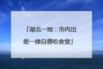湖北一地：市内出差一律自费吃食堂