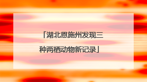 湖北恩施州发现三种两栖动物新记录