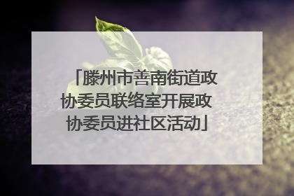滕州市善南街道政协委员联络室开展政协委员进社区活动