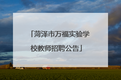 菏泽市万福实验学校教师招聘公告