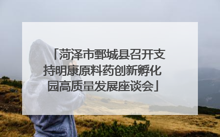 菏泽市鄄城县召开支持明康原料药创新孵化园高质量发展座谈会