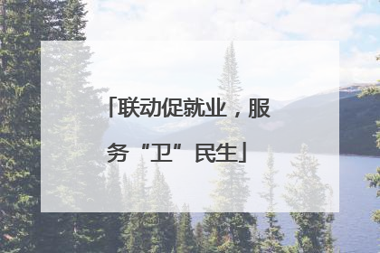 联动促就业，服务“卫”民生