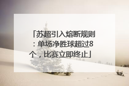 苏超引入熔断规则：单场净胜球超过8个，比赛立即终止