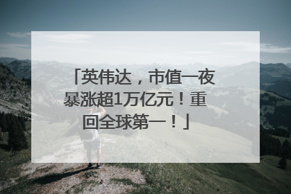 英伟达，市值一夜暴涨超1万亿元！重回全球第一！