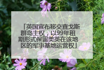 英国宣布移交查戈斯群岛主权，以99年租期形式保留美英在该地区的军事基地运营权