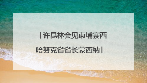 许昆林会见柬埔寨西哈努克省省长蒙西纳