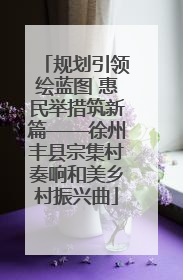 规划引领绘蓝图 惠民举措筑新篇——徐州丰县宗集村奏响和美乡村振兴曲