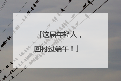 这届年轻人，回村过端午！
