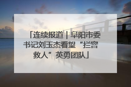 连续报道｜阜阳市委书记刘玉杰看望“拦窨救人”英勇团队