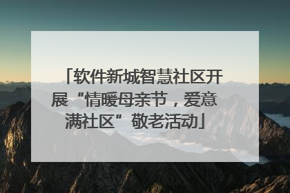 软件新城智慧社区开展“情暖母亲节，爱意满社区”敬老活动