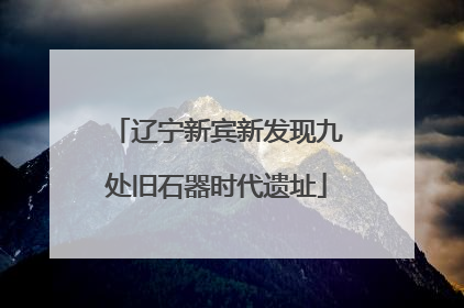 辽宁新宾新发现九处旧石器时代遗址