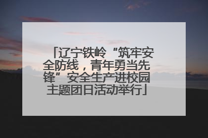 辽宁铁岭“筑牢安全防线，青年勇当先锋”安全生产进校园主题团日活动举行