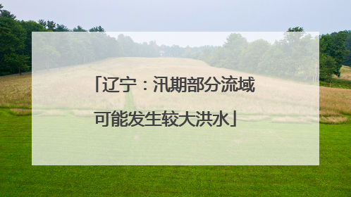 辽宁：汛期部分流域可能发生较大洪水