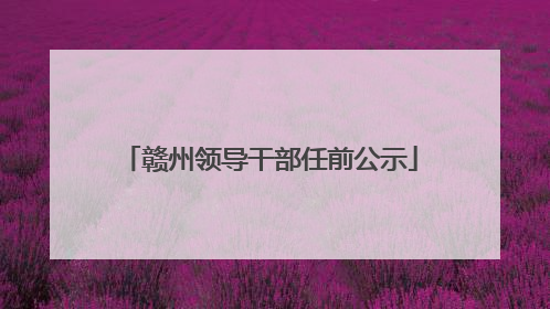 赣州领导干部任前公示