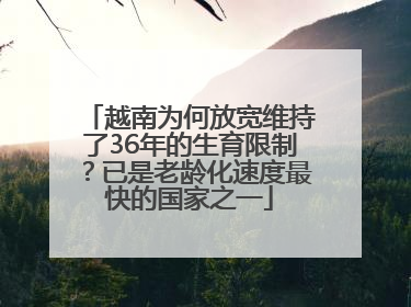 越南为何放宽维持了36年的生育限制？已是老龄化速度最快的国家之一