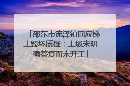 邵东市流泽镇回应梯土毁坏质疑：上级未明确答复而未开工