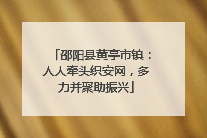 邵阳县黄亭市镇：人大牵头织安网，多力并聚助振兴