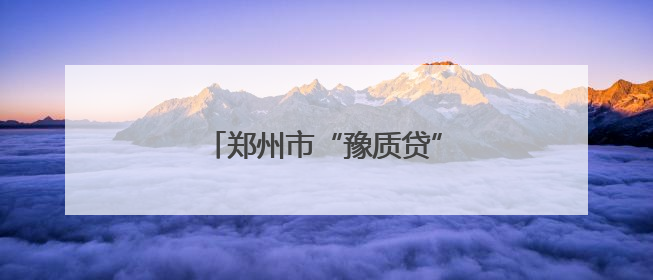 郑州市“豫质贷”融资业务正式上线