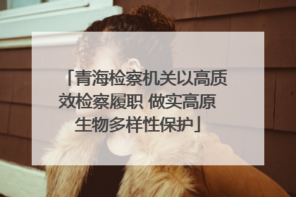 青海检察机关以高质效检察履职 做实高原生物多样性保护