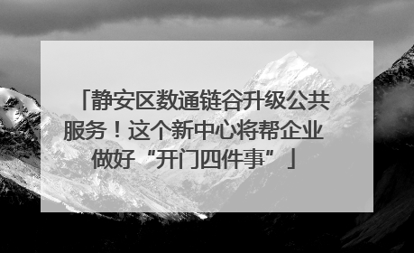 静安区数通链谷升级公共服务！这个新中心将帮企业做好“开门四件事”
