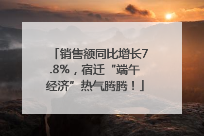销售额同比增长7.8%，宿迁“端午经济”热气腾腾！